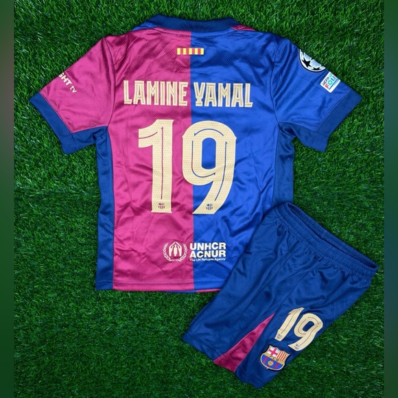 Nike Other - •SALE• NEW CLUB BARCELONA HOME LAMINE YAMAL KIDS SET!